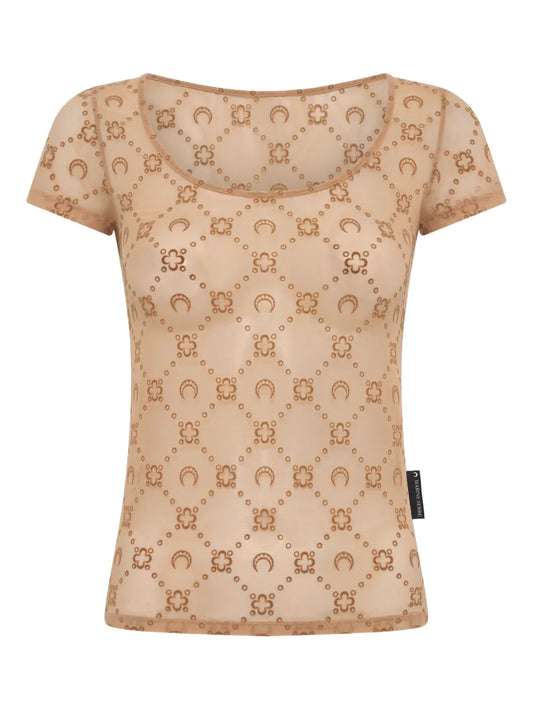 Mesh Flocked Top
