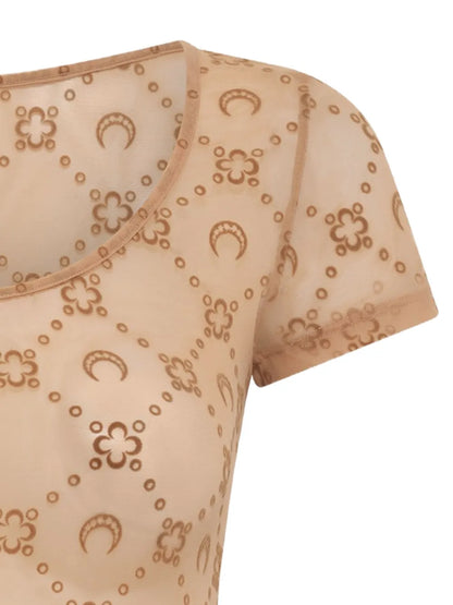 Mesh Flocked Top