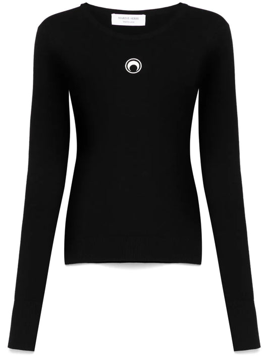Crescent Moon-Embroidered Sweater