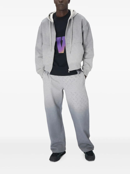 Moon-Pattern Fleece Hoodie