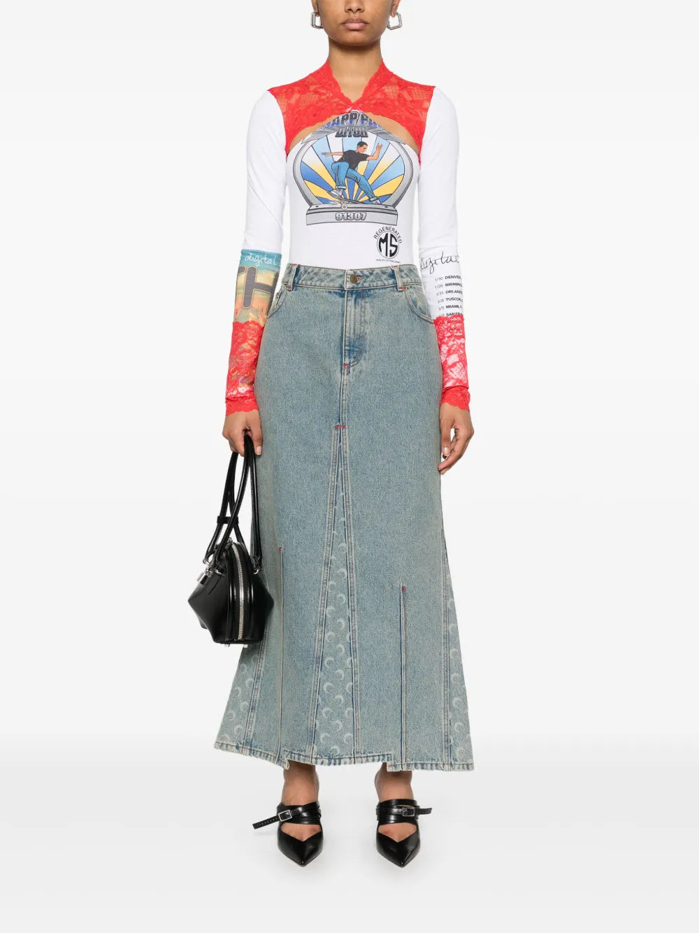 Regenerated Lace-Detail Bodysuit