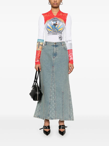 Regenerated Lace-Detail Bodysuit