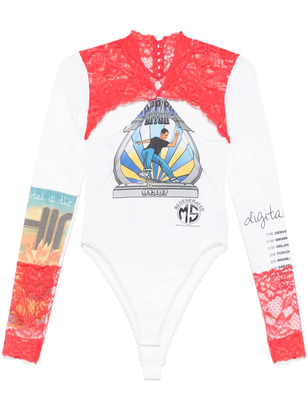 Regenerated Lace-Detail Bodysuit