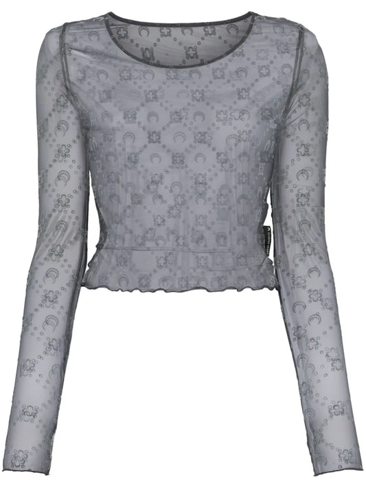 Moonogram Mesh Top