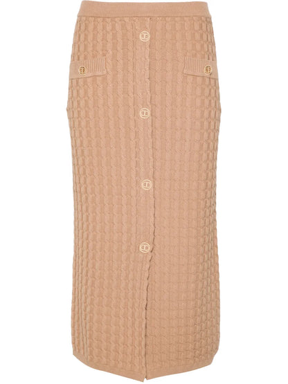 Cable-Knit Midi Skirt