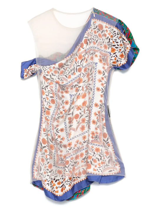 Silk-Scarves Layered Top