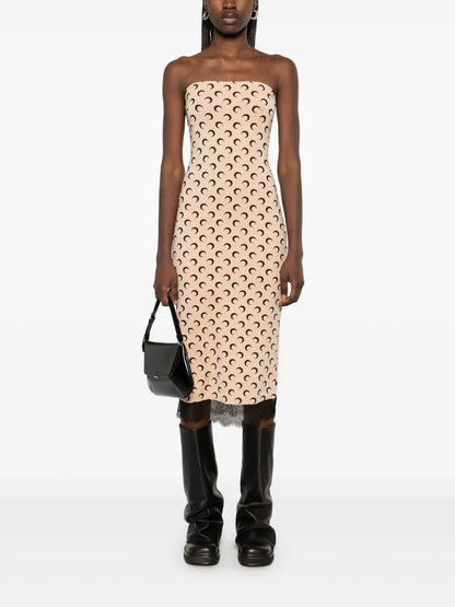 Crescent Moon Bustier Midi Dress