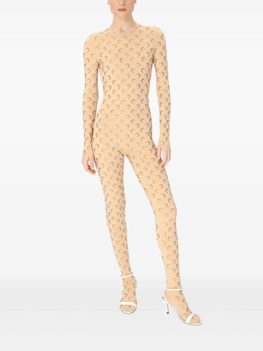 Moon-Pattern Jersey Jumpsuit