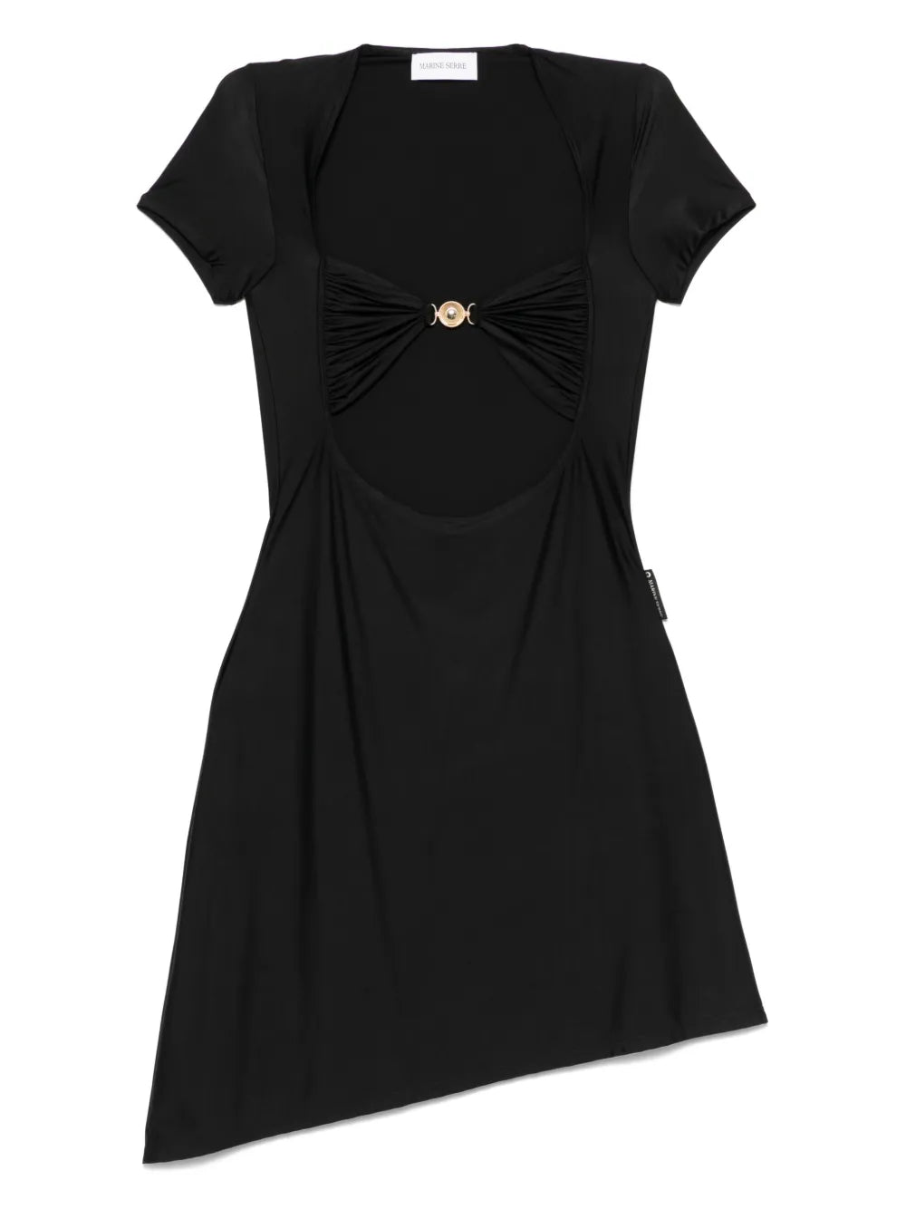 Open-Chest Draped Mini Dress