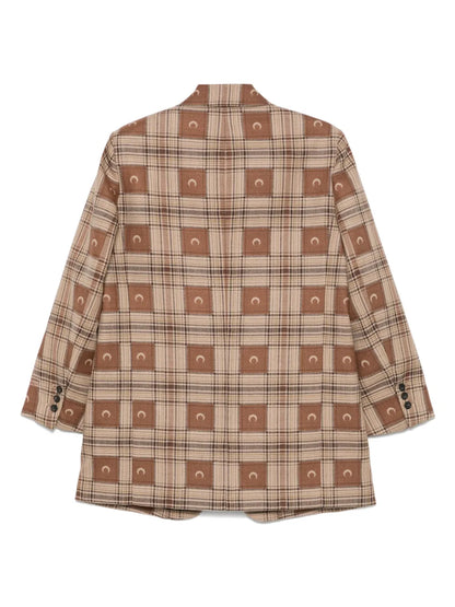 Moon-Checked Jacquard Blazer