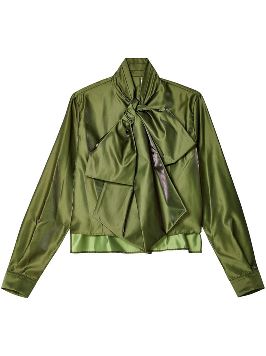 Bow-Detail Long-Sleeve Shirt