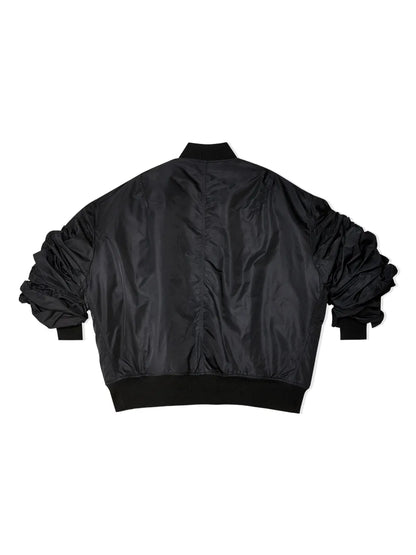 Rolled-Sleeves Bomber Jacket