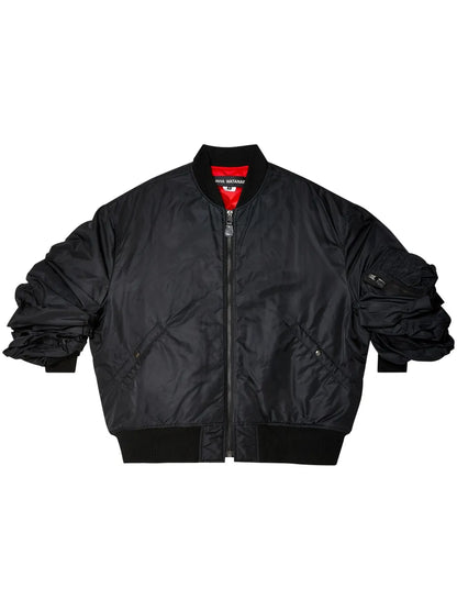 Rolled-Sleeves Bomber Jacket