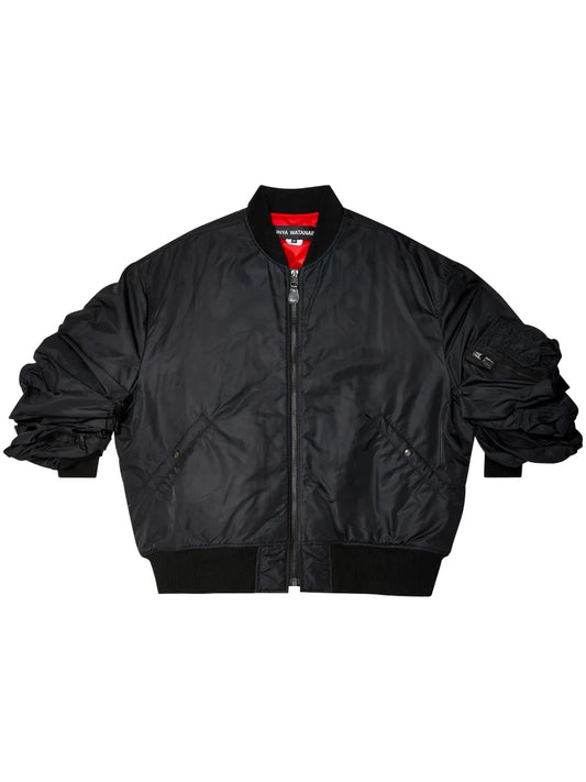 Rolled-Sleeves Bomber Jacket