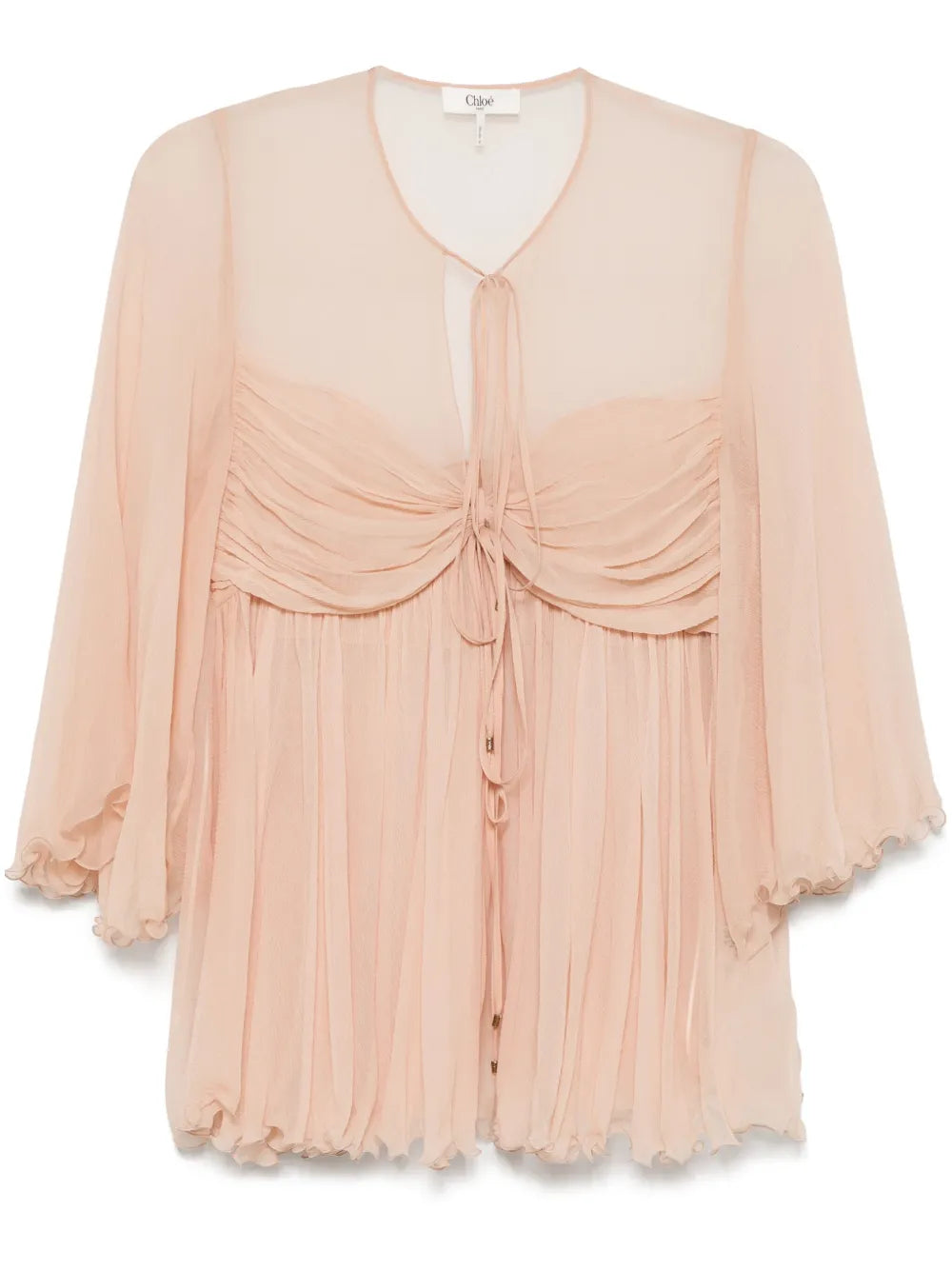 Pleated Silk Top