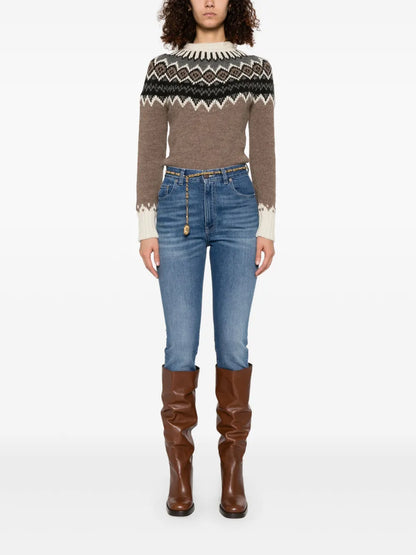 Mock-Neck Fair-Isle Sweater
