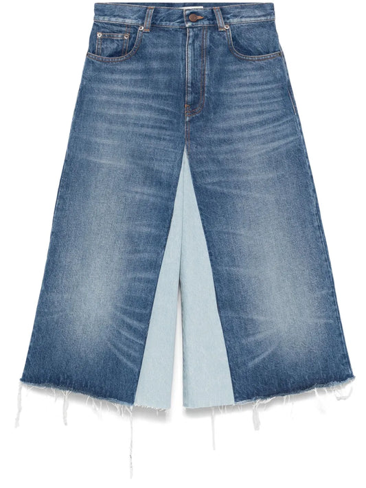 Patchwork Denim Shorts