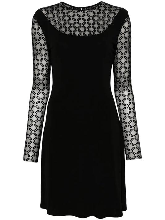 4G Flocked Midi Dress