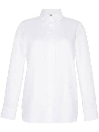 Thin Bow Cotton Shirt