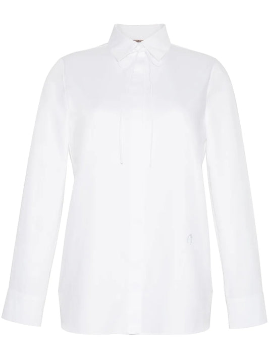 Thin Bow Cotton Shirt