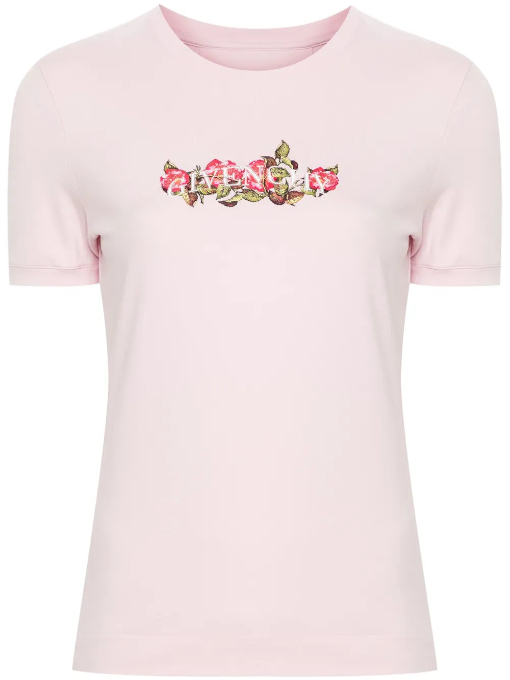 Roses-Print Cotton T-Shirt