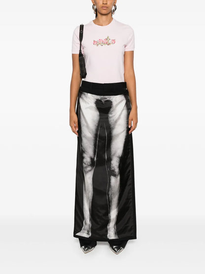 Roses-Print Cotton T-Shirt