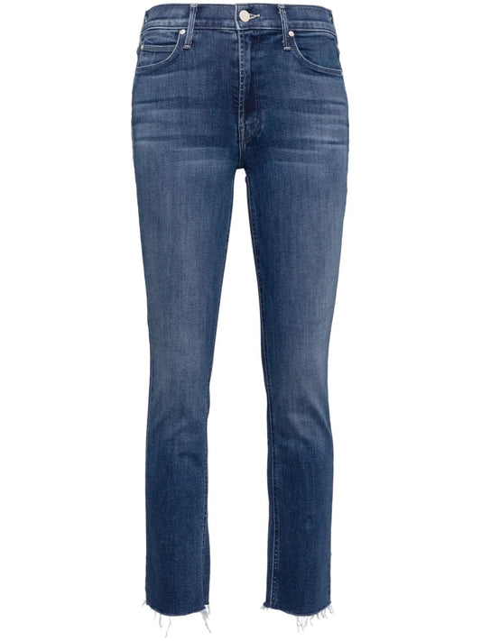 The Mid Rise Dazzler Ankle Fray Straight-Leg Jeans