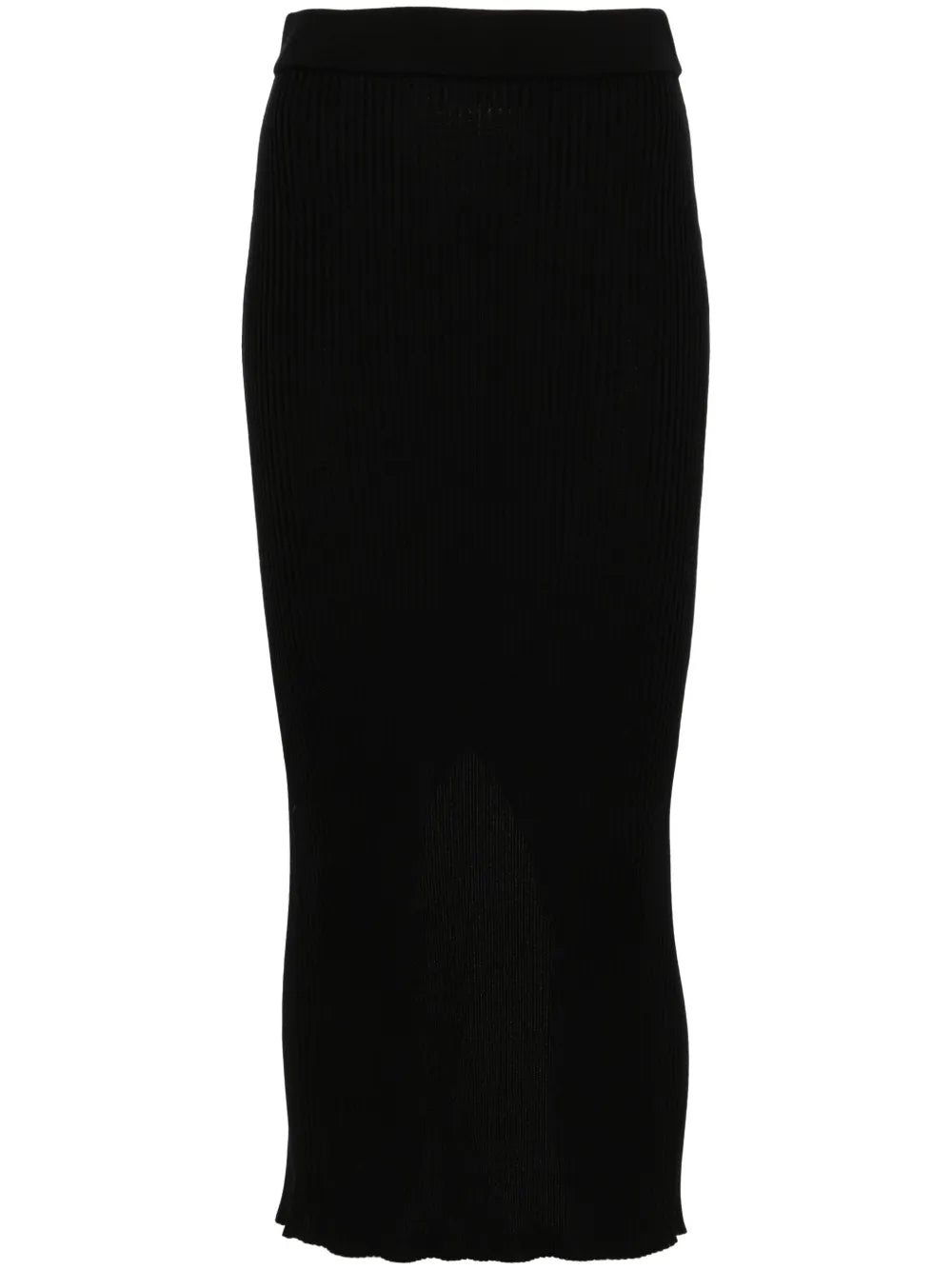 Ribbed-Knit Midi Skirt
