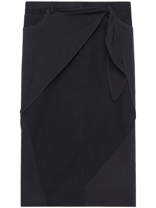 Draped Denim Skirt