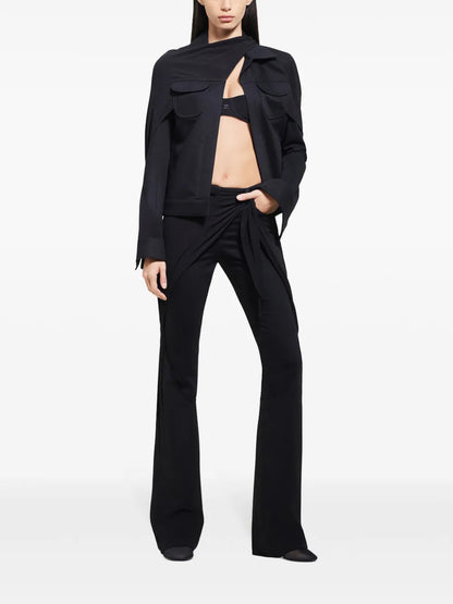 Wrap-Design Flared Jeans