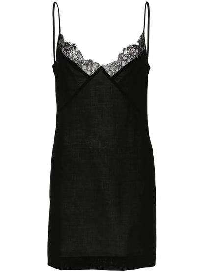 Lace-Trim Mini Dress