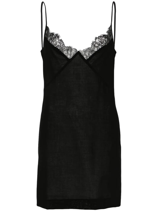 Lace-Trim Mini Dress