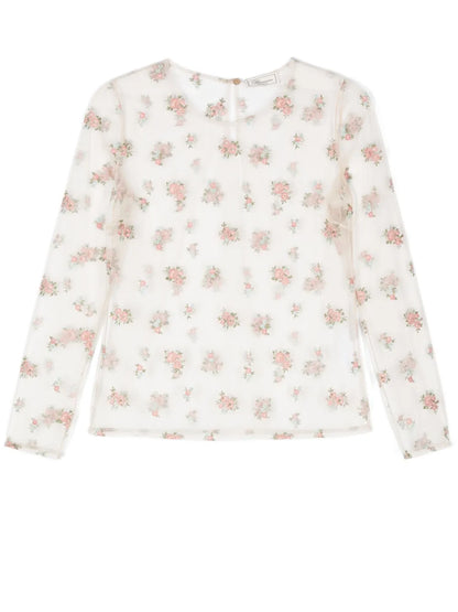 Floral-Embroidered Blouse