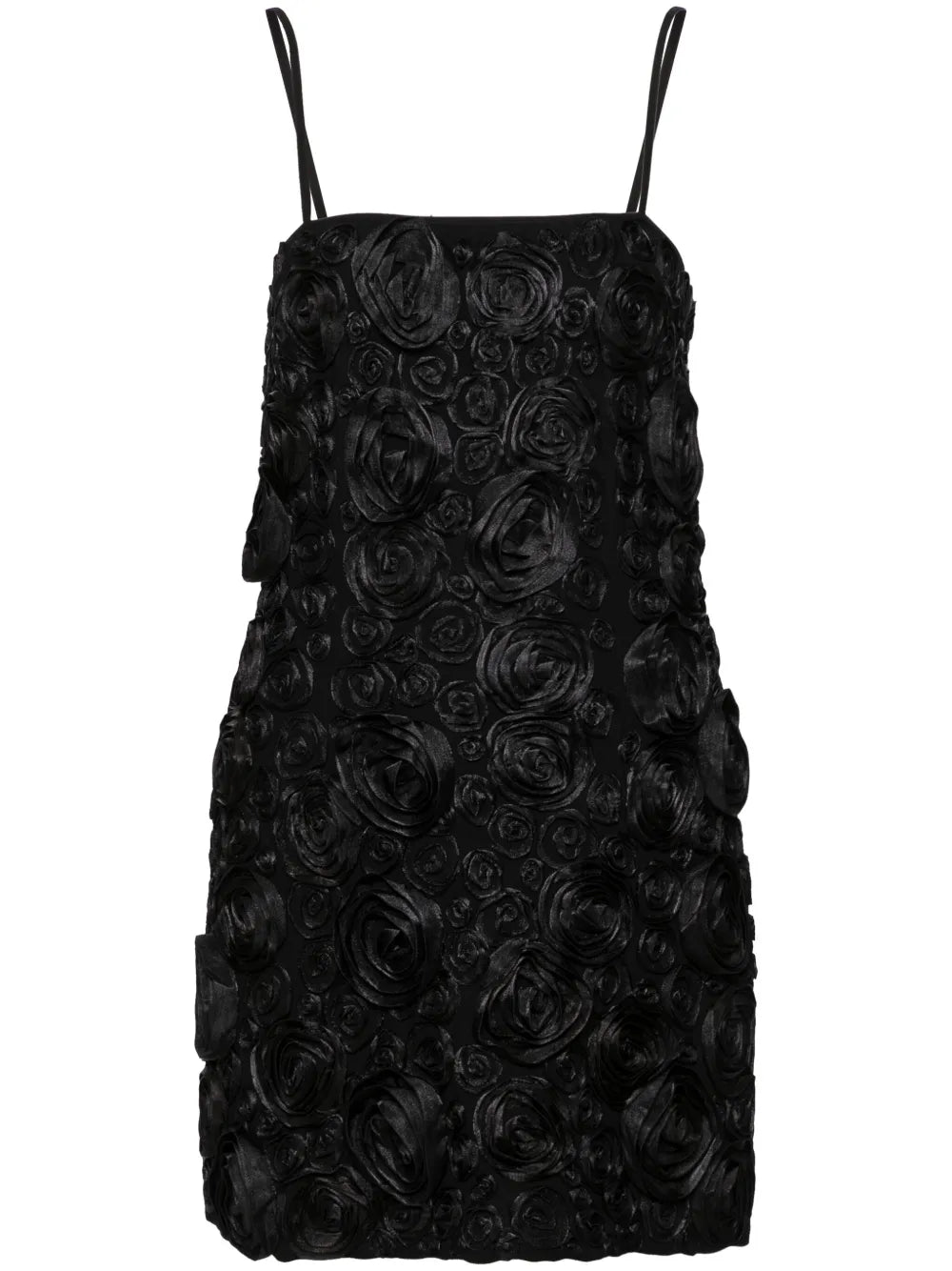 Floral-Appliqué Mini Dress