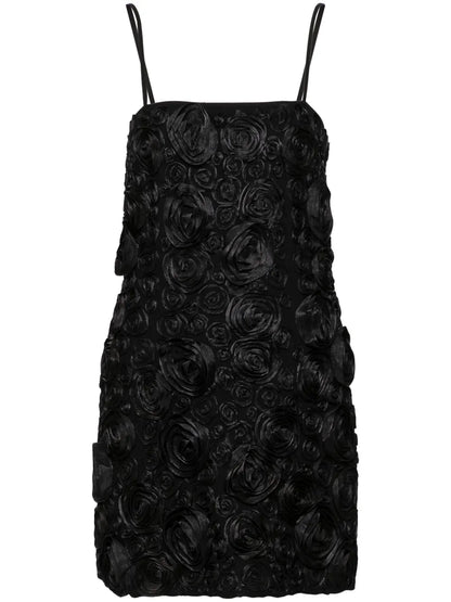 Floral-Appliqué Mini Dress