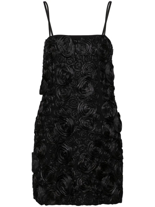 Floral-Appliqué Mini Dress