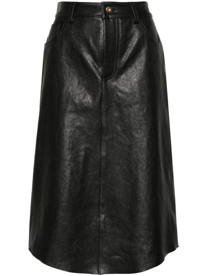 Debossed-Logo Midi Skirt