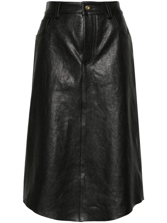 Debossed-Logo Midi Skirt