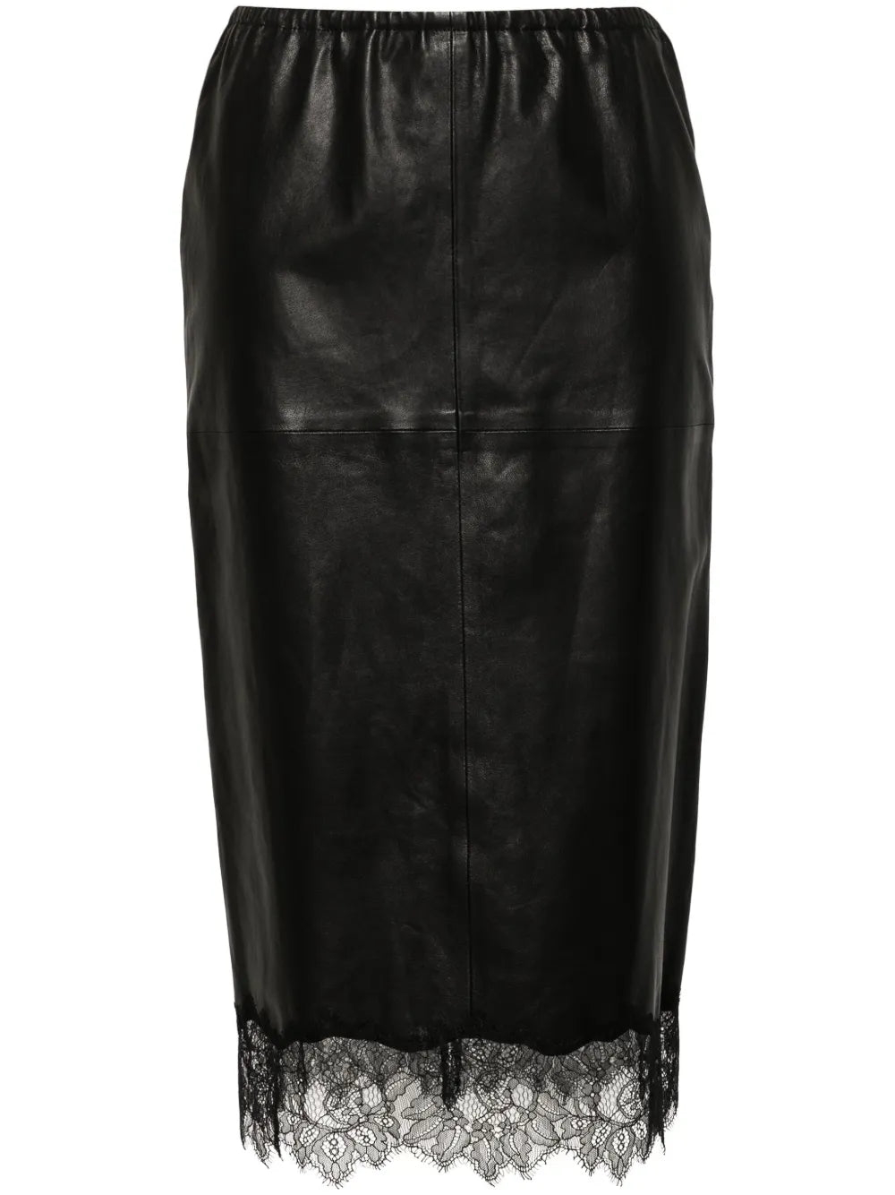 Lace-Trim Midi Skirt