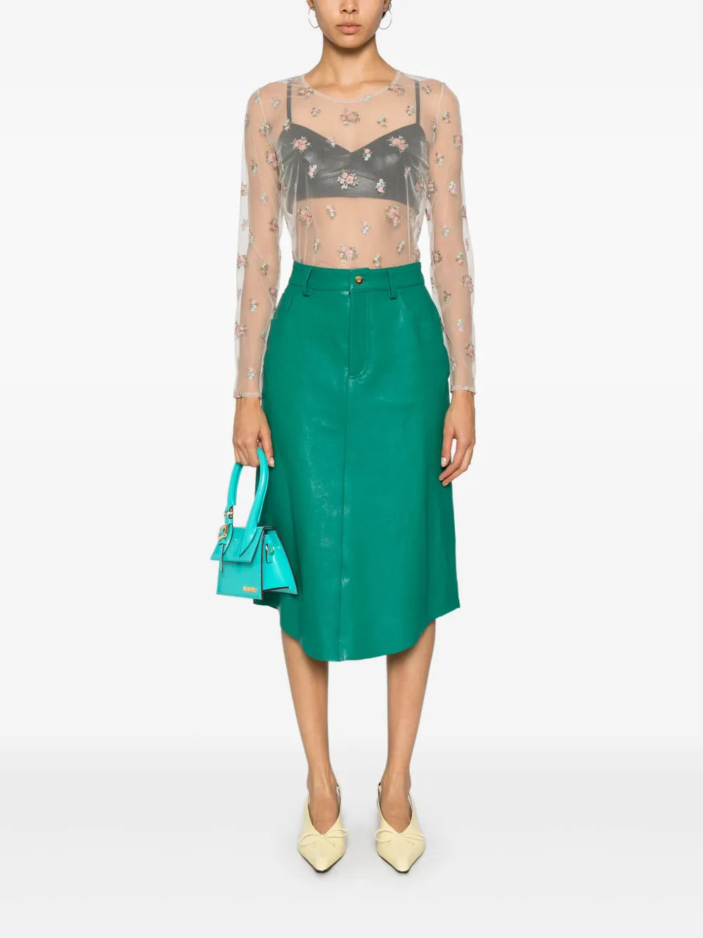 Debossed-Logo Midi Skirt
