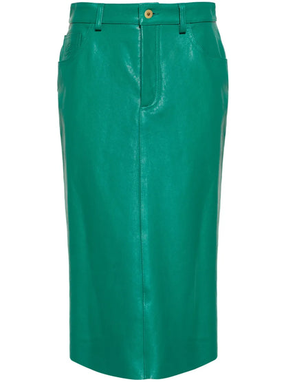 Debossed-Logo Midi Skirt
