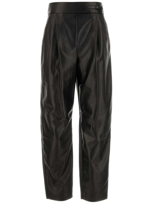 Leather Straight-Leg Trousers