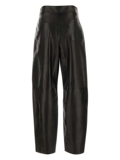 Leather Straight-Leg Trousers