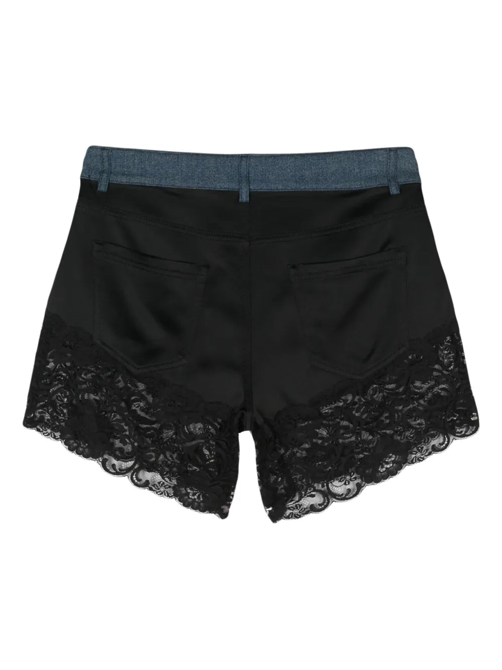 Lace-Trim Satin Shorts