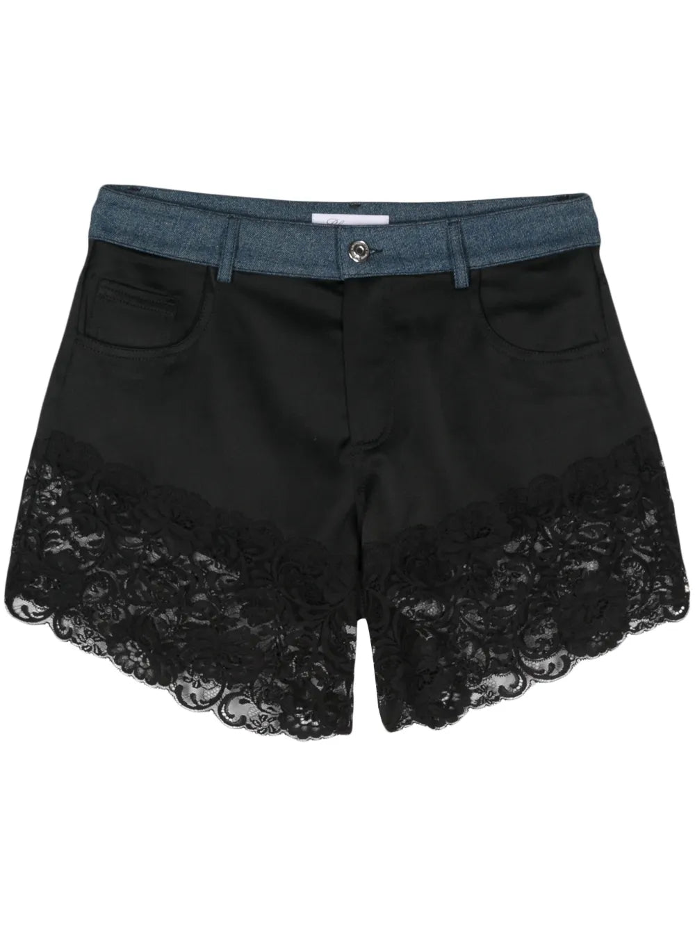 Lace-Trim Satin Shorts