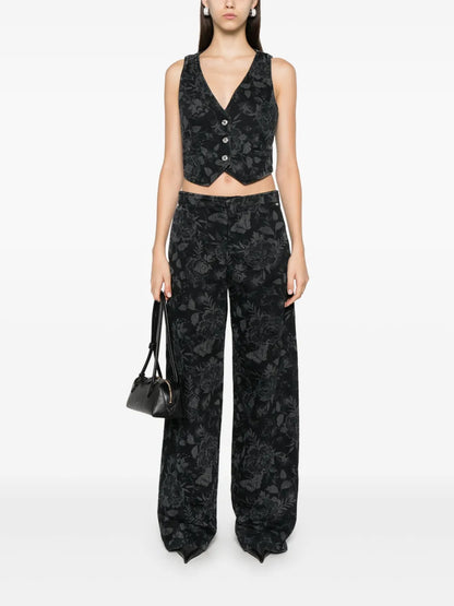 Floral-Pattern Vest