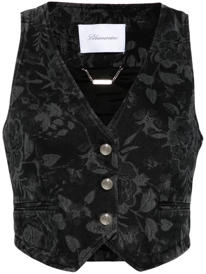 Floral-Pattern Vest