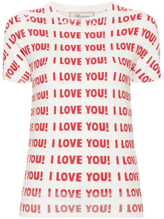Slogan-Print Knitted Print