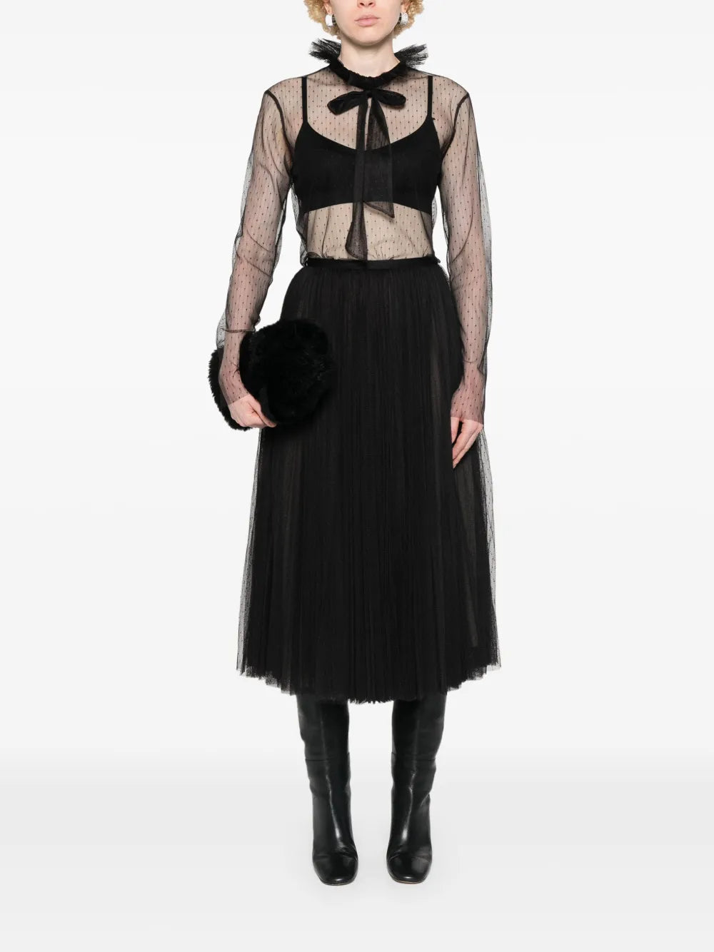 Point D'Esprit Tulle Blouse
