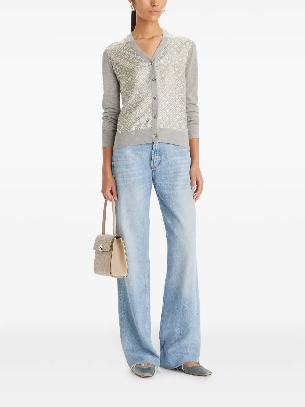 T-Monogram Wool-Silk Cardigan